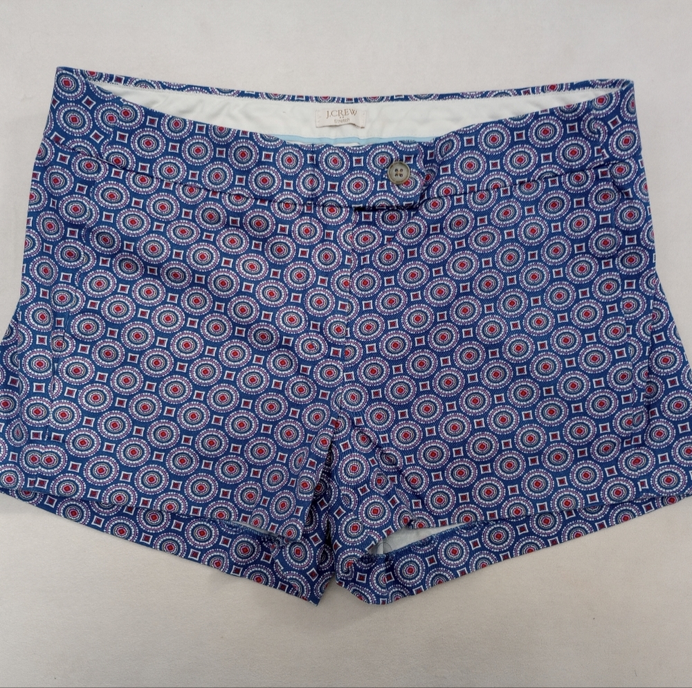 J. Crew Factory Blue Medallion Shorts, size 4